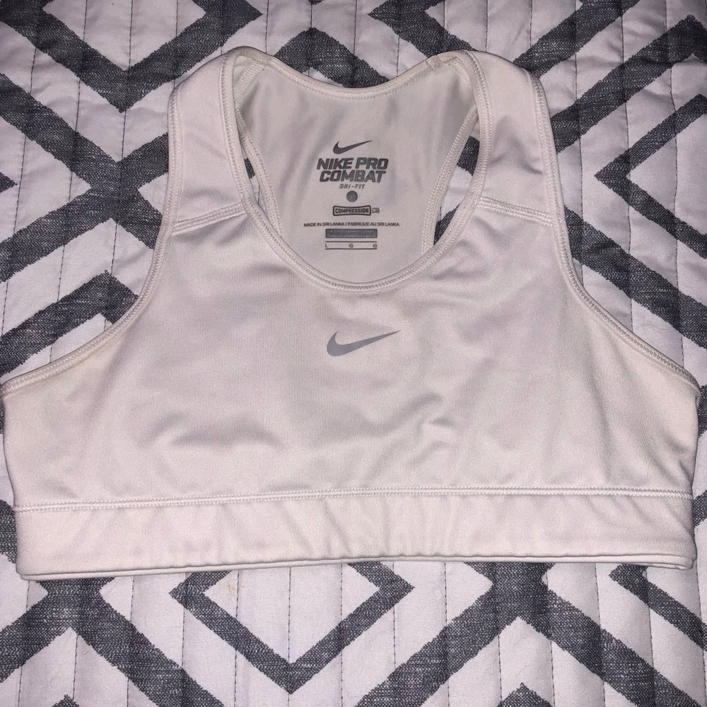 Off white Nike compression sports bra